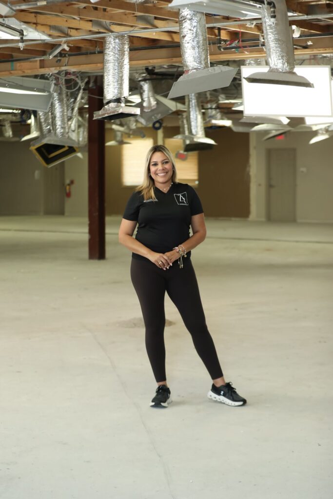 Zamira Ariza on site during the transformation of The Gulf Standard corporate headquarters in Sarasota, Florida.